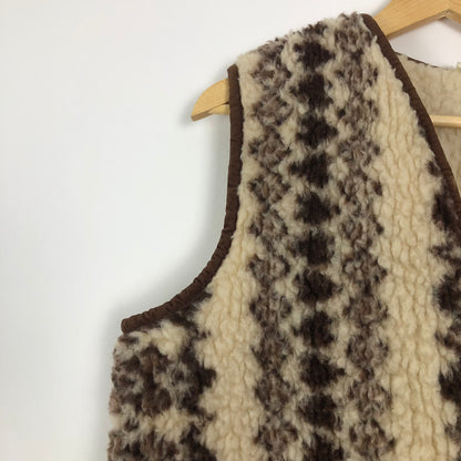 Vintage French Shearling Vest (Stripe) (L)