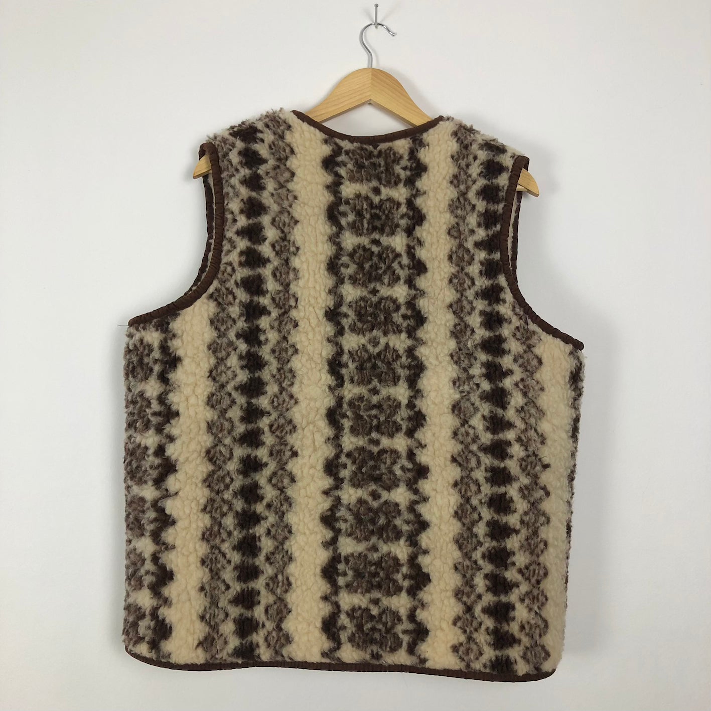 Vintage French Shearling Vest (Stripe) (L)