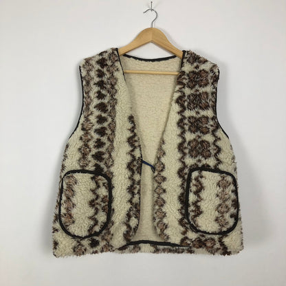 Vintage French Shearling Vest (Pocket)