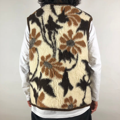 Vintage French Shearling Vest (Flower)